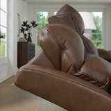 Signature Design by Ashley VonRyan Modern Zero Gravity Leather Match Power Recliner with Adjustable Headrest and USB Ports, Dark Brown Signature Design by Ashley