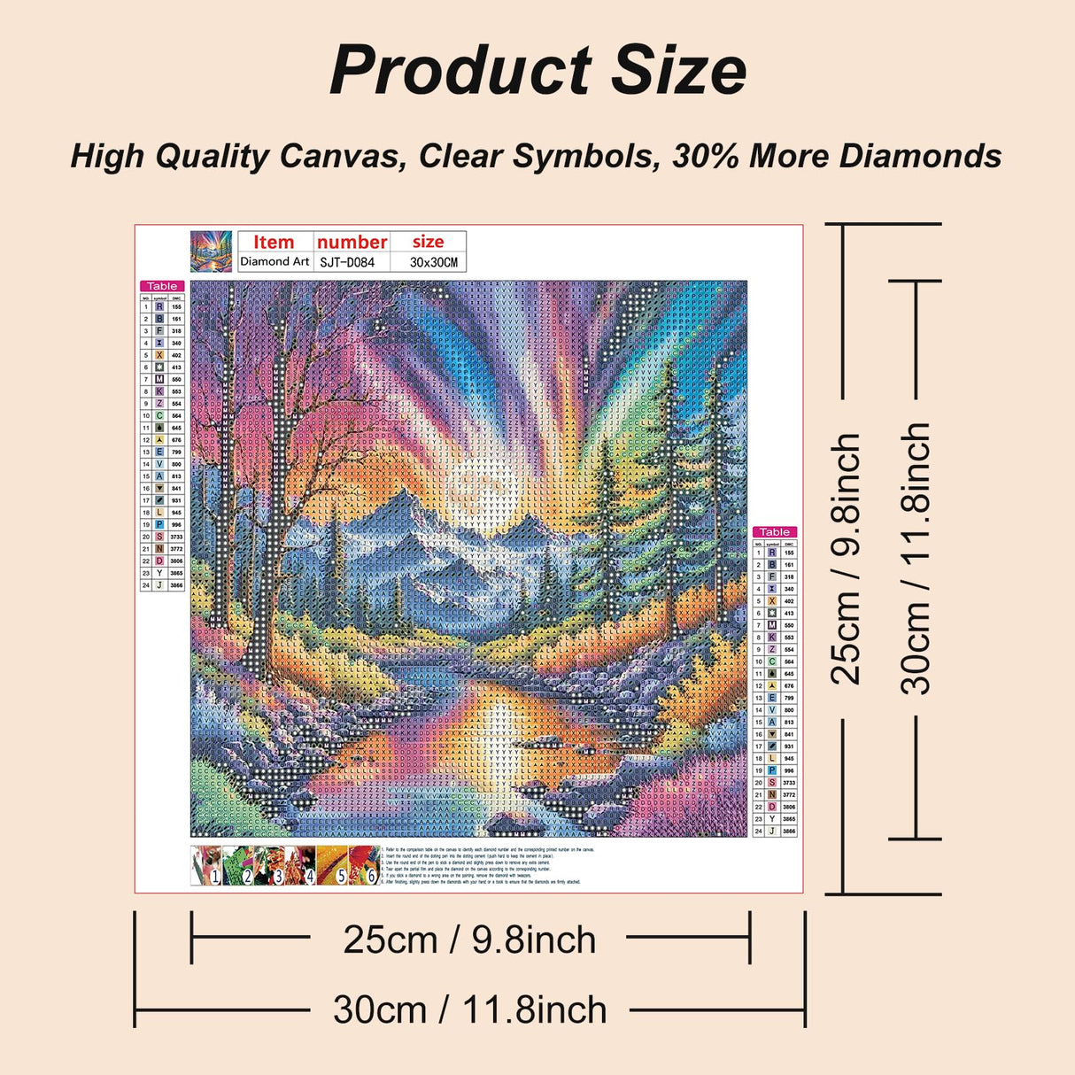 SJUTOUCI Diamond Painting Kits for Adults, Landscape Diamond Art Kits for Beginners, 5D DIY Aurora Diamond Bead Art, Full Drill Gem Craft Home Decor 12x12 inch SJUTOUCI