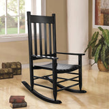 HOMESTEAD Wooden Rocking Chair Outdoor Furniture - Acacia Solid Wood Black Rocking Chair Front Porch Furniture - FSC Certified Hardwood Indoor & Outdoor Adirondack Rocking Patio Rocker Porch Chairs HOMESTEAD