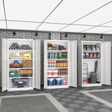 Superday 71" Lockable Steel Storage Cabinet, Locking Metal Storage Cabinets, Tall White Cabinet with 2 Doors and 4 Adjustable Shelves for Garage, Superday