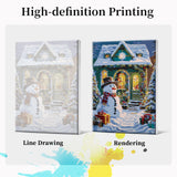 JOOZ Christmas Paint by Numbers Kit for Adults with Frame, Snowman Paint by Number with Easel, DIY Christmas Framed Paint by Number Kits for Gift Home Wall Decor 8x12 Inch JOOZ