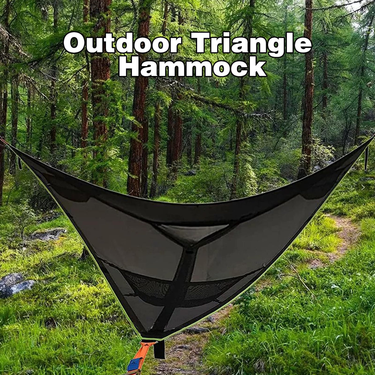 Triangle Hammock,13ft Triangle Camping Hammock, with 3 Ratchet Tie Down Straps and Storage Bag, Max 800 Lbs,Multi Person Portable Hammock for Adults Kids,for Travel Backyard Outdoor Garden Camping WoodArtSupply