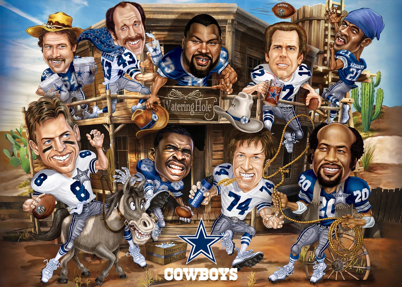 MasterPieces 500 Piece Sports Jigsaw Puzzle for Adults - NFL Dallas Cowboys All-Time Greats - 15x21