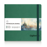 Lightwish Square Watercolor Journal, 100% Cotton Hot Press Small Watercolor Paper Sketchbook 4.72” x 4.72”, 20 Sheets (140lb/300gsm), Acid-Free for Watercolors, Gouache, Acrylics LIGHTWISH