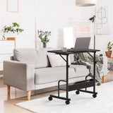 SHW Mobile Adjustable Small Standing Desk Laptop Workstation, Black SHW