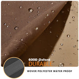 ANartcle 3 Pieces Patio Bistro Sets Cover,600D Waterproof Heavy Duty Patio Furniture Covers,Includes 2 Outdoor Swivel Chair Covers and 1 Patio Wicker Side Table Cover(Beige&Brown) ANartcle