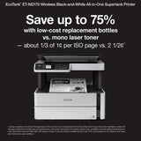 Epson EcoTank ET-M2170 Wireless Monochrome All-in-One Supertank Printer with Ethernet PLUS 2 Years of Unlimited Ink*,White Epson