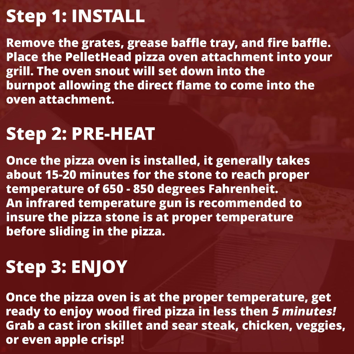 Wood Fired Pizza Oven Attachment for Most Full Sized Pellet Grills - Compatible with GMG, Traeger, Pit Boss, Camp Chef, Rec-Tec, Smoke Hollow and More Pellethead