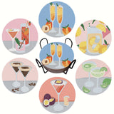 6 Pcs Diamond Painting Coasters Kits with Holder,Cocktail Diamond Art Coasters Set for Drinks Coffee Table, Gem Painting kit for Beginners Adults DIY Art Craft Gifts Home Decors (Cocktail) Bulerrylulu
