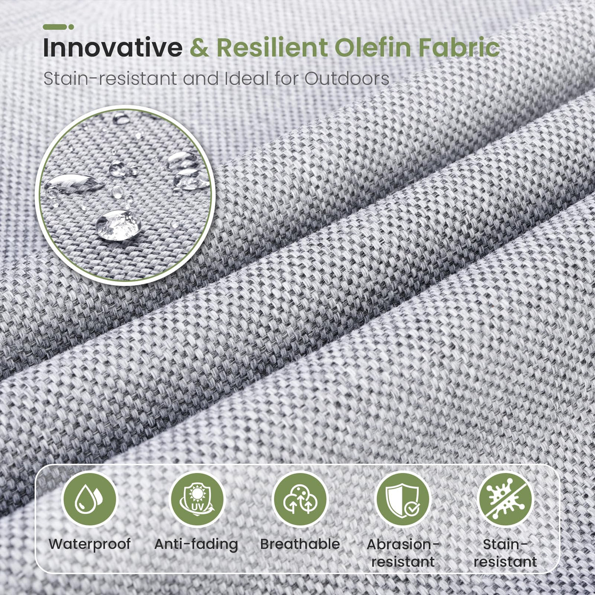 Jocoevol Outdoor Patio Furniture Set 6-Piece, Outdoor 5-Seat Sofa with Coffee Table, Waterproof Thick Cushion Patio Conversation Set, All Weather Outdoor Couch Set for Deck, Lawn, Balcony, Porch Jocoevol