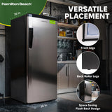 Hamilton Beach Upright Freezer, Deep Freeze, Stainless Steel Freezer with Drawer Compartments, 11 cu. ft. Freezer – 25”D x 23.6”W x 66.5”H Hamilton Beach