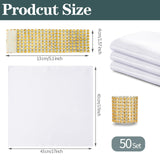 RUDONG M 100 Pcs White Satin Napkins and Napkin Rings Set, 17 x 17 Inch Square Cloth Napkins Set of 50, Silky Soft Table Napkins Bulk for Weddings, Banquet, Parties Dinner Decoration RUDONG M