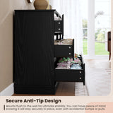 GarveeHome 9 Drawer Dressers for Bedroom, Chest of Drawers with Deep Drawers, Large Double Dresser for Closet with Wide Top, Horizontal Wooden Dresser for Living Room, Hallway, Kids Room, Black GarveeHome