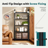 SMUG Book Shelf, 5 Tier Bookshelves Tall Modern Bookcase Shelf Organizer Storage Shelving Unit for Bedroom Living Room and Home Office Black SMUG