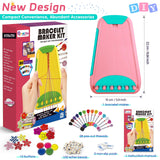 Arts and Crafts for Kids Ages 8-12,Friendship Bracelet Making Kit for Girl,Kids Jewelry Making Kit with 28 Pre-Cut Threads,Christmas Birthday Gifts for Ages 6 7 8 9 10 11 12 Year Old Pink/Cyan Maynacs