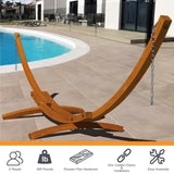 Lazy Daze Hammocks 13 FT Outdoor Arc Wood Hammock Stand, 2 Person Russian Pine Hardwood Hammock Stand with Carabiners and Chains, for Outdoor Patio Garden Yard Poolside, 500lb Capacity, Brown Lazy Daze Hammocks