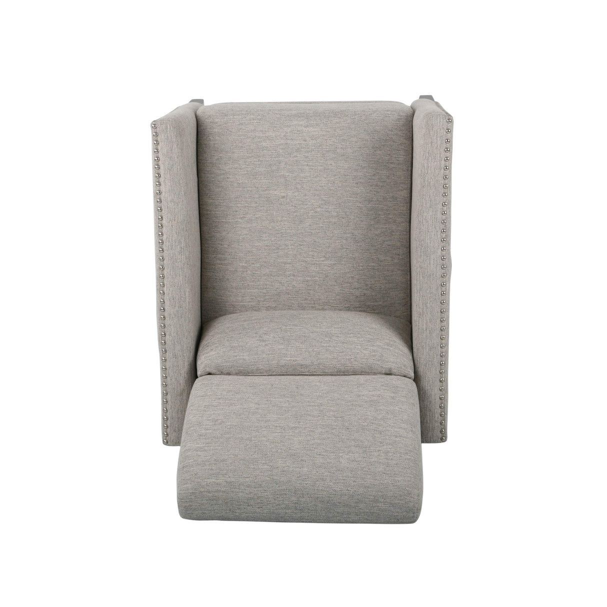 Christopher Knight Home Alexis Contemporary Fabric Push Back Recliner, Light Gray, Dark Brown Christopher Knight Home