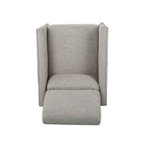Christopher Knight Home Alexis Contemporary Fabric Push Back Recliner, Light Gray, Dark Brown Christopher Knight Home