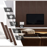 Frienda 6 Pcs 94.5 x 7.9 Inch Acoustic Wood Wall Panels Decorative Soundproof Wall Panels 3D Slat Wood Panels for Home Office Cinema Interior Wall Decoration (Walnut Wood) Frienda