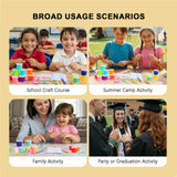 PP OPOUNT Solid/Laser/Glitter Plastic Lanyard String Kit, 15 Rolls Boondoggle String with 60 Keychain Accessories and Instructions, Gimp String for DIY Bracelets, Lanyard (886 Feet) PP OPOUNT