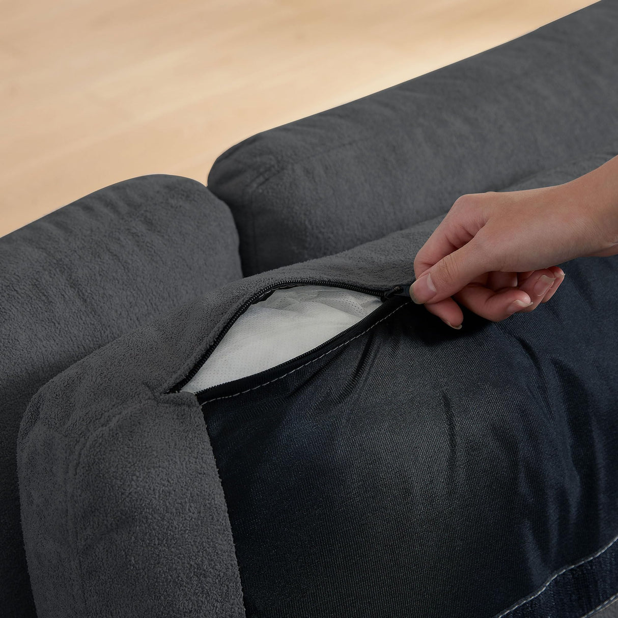 Jarenie 102" Convertible Sectional Sofa Couch, L Shaped Couch with Back Cushions, Modern Upholstered 6-Seat Reversible Sofa Set for Living Room, Apartment, Office, Dark Grey Jarenie