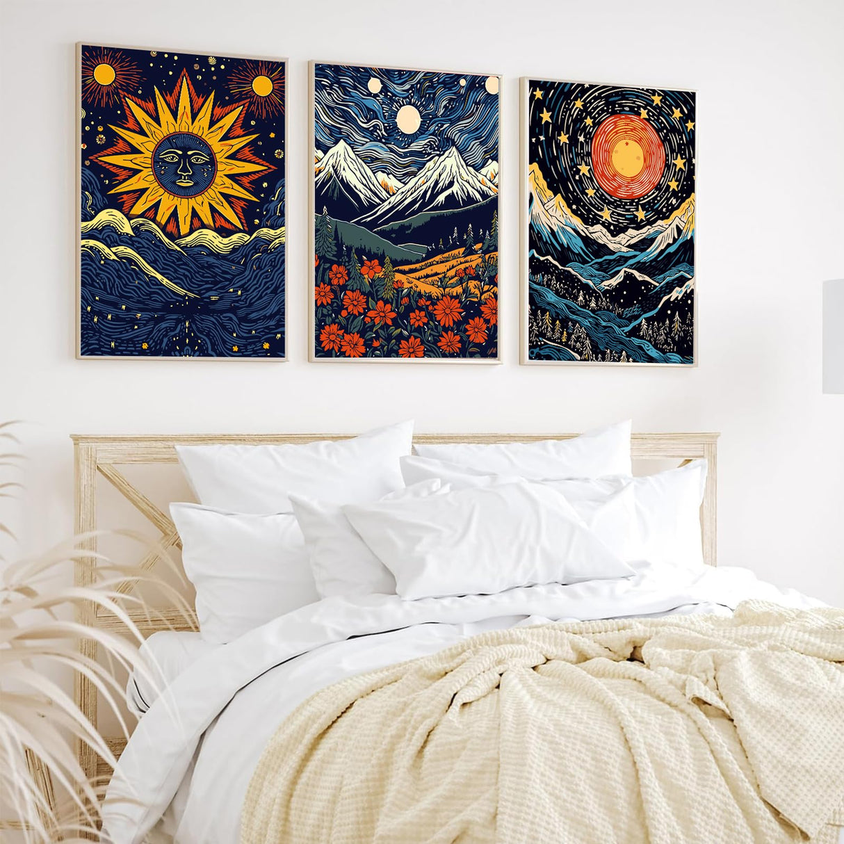 6 Pack Paint by Numbers Kit for Adults, Mountain Paint by Number for Adults Beginners, Paint by Numbers kit Mountain for Gift Home Wall Decor 12‘’W x 16''L hkejoi