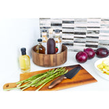 iDesign 10-Inch Round Acacia Wood Lazy Susan Organizer for Kitchen - Set of 4 - Natural InterDesign