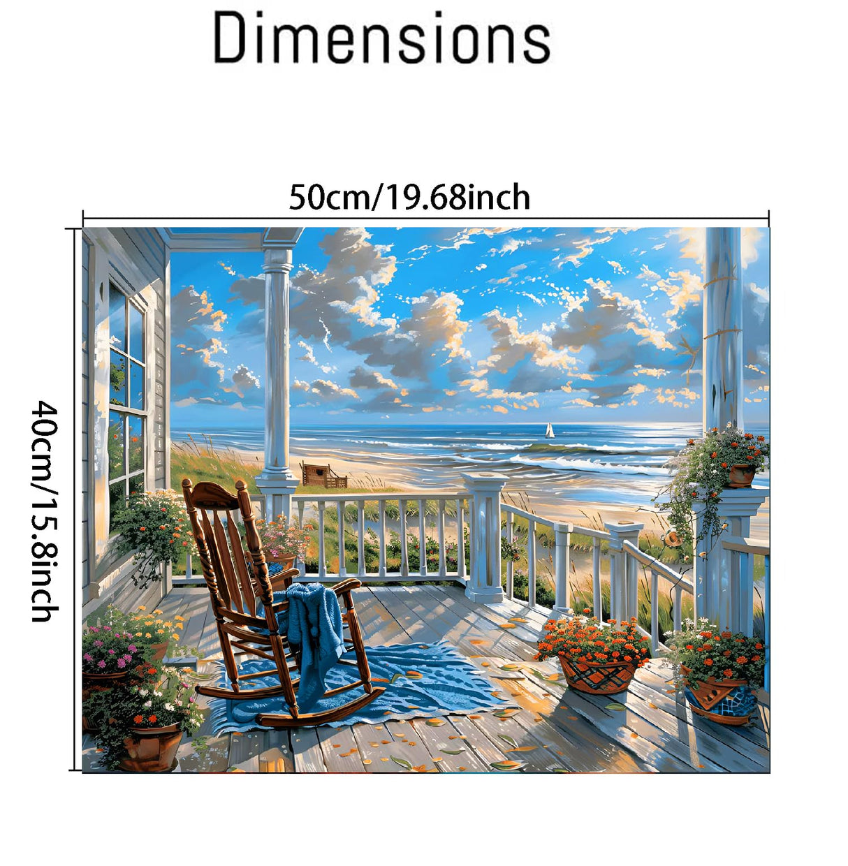 Landscape Paint by Numbers Kit for Adults Beginners, Beach Adult Paint by Numbers on Canvas, Acrylic Painting Crafts for Home Decor (16x20inch) Clendo