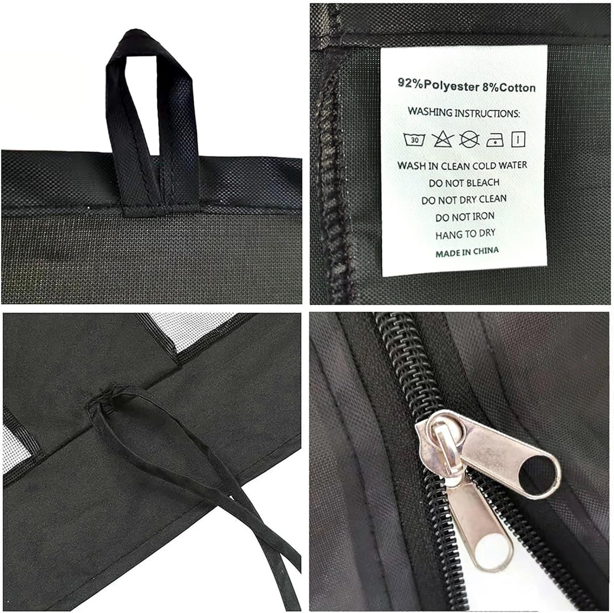 DOOSARG Mosquito Netting for Gazebo Canopy, 12x12 Universal Replacement Mosquito Netting 4-Door Zipper Black 4-Panel Sidewall Curtain (Net Only) (12x12) DOOSARG