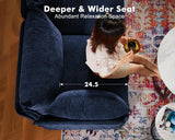 ABCASA Modular Sectional Sofa, L Shaped Couch Set for Living Room, 3-Seater Comfy Cloud Couches with Movable Storage Ottoman,DIY Combination,1400lb Capacity - Chenille Blue ABCASA