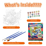 Wings Giant Framed Paint by Numbers Kit for Kids Ages 4-8, 8-12, Beginner Cartoon Dog Theme, Pre-Printed Acrylic Painting, (12 x 14 inch) Canvas, Clear Numbering, Includes Inner Hook, Wall Decor Wings Giant