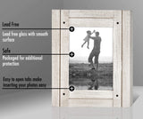 Americanflat 5x7 Picture Frame with Polished, Crystal Clear Glass - Hampton Collection - Distressed Wood Gallery Picture Frames for Tabletop and Wall Display - Aspen White Americanflat