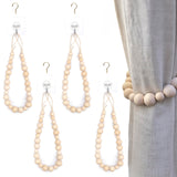 Wood Bead Curtain Tiebacks Set of 4, Boho Curtain Tiebacks, Farmhouse Curtain Tiebacks, Curtain Holder Tiebacks, Rustic Curtain Tiebacks, Curtains Ties, Curtains Tiebacks, Beaded Curtain Ties Backs MAINEVENT
