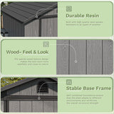 Patiowell 4 x 4 FT Plastic Outdoor Storage Shed with Floor, Garden Tool Shed with Two Windows and Single Lockable Door for Garden, Backyard, Lawn, Easy to Install, Dark Grey(Fit-it Shed) Patiowell