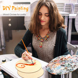 Coopay 20 Pieces 8 Inch Wooden Circles, Unfinished Round Wood Slices Natural Wooden Cutouts for Door Hanger, Painting, Wedding, Home Decoration DIY Wood Craft Supplies Coopay