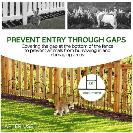 Goovilla Garden Fence, Total 10ft(L) x 24in(H) Garden Fencing Animal Barrier, 10 Pcs Rustproof Metal Fence Panels, Black No Dig Fence, Decorative Garden Fences and Borders for Dogs, Flower Bed, Patio Goovilla