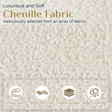 114" Oversized Sectional Sofa for Living Room, Modern Luxury Plush Chenille 4-Seater Extra Deep & Wide Seat Curved Cloud Couch with 4 Throw Pillows, No Assembly Needed, Cream White DAMAIFROM