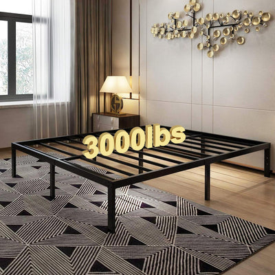 45MinST 14 Inch Platform Bed Frame/Easy Assembly Mattress Foundation / 3000lbs Heavy Duty Steel Slat/Noise Free/No Box Spring Needed, King