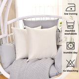 WANZELONYO Throw Pillow Covers 18 x 18 Blank Decor Linen Couch Pillow Case Cover for Sublimation HTV Vinyl Craft Set of 4 Beige WANZELONYO