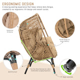 RADIATA Egg Chair with Footrest, Wicker Patio Lounger with Ottoman, Oversized Rattan Egg Shaped Chair with Leg for Indoor Outdoor Patio Balcony Garden (Nature) RADIATA
