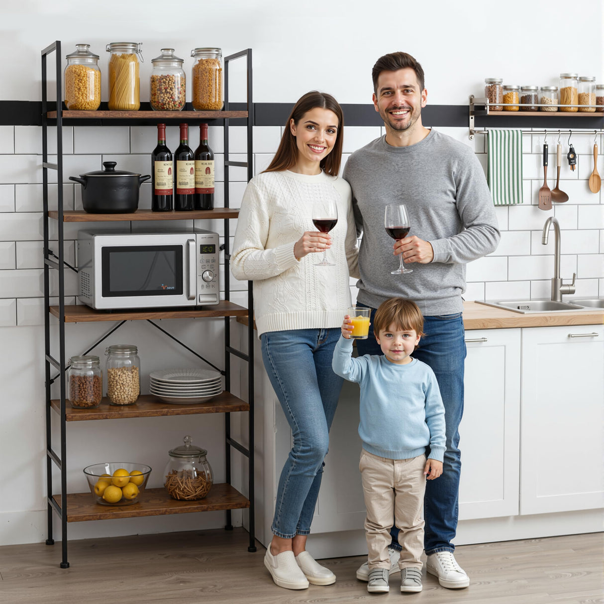 HealSmart 5 Tier Bookshelf, Free Standing Book Shelf Home Office Bookcase Shelf Storage Organizer for Bedroom, Living Room, Bathroom, Office, Balcony, Rustic Brown HealSmart