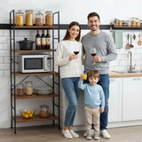 HealSmart 5 Tier Bookshelf, Free Standing Book Shelf Home Office Bookcase Shelf Storage Organizer for Bedroom, Living Room, Bathroom, Office, Balcony, Rustic Brown HealSmart