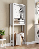 Crestlive Products Over The Toilet Storage Cabinet, Wood Bathroom Organizer with Adjustable Shelves and Sliding Barn Door, Bathroom Space Saver-White Crestlive Products