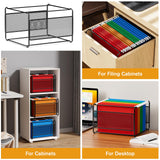 MaxGear Hanging File Organizer, Letter Size Filing Box, Metal Mesh Black Desk File Folder Storage for Office, Home, School, 2 Pack MaxGear