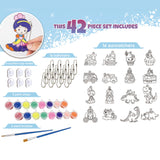 Window Art Kit for Kids - Stained Glass Kits for Kids Includes 16 Suncatchers 16 Ball Keychains 2 Suncatcher Paint Strips 2 Paint Brushes Window Art for Ages 6-8 AoneFun