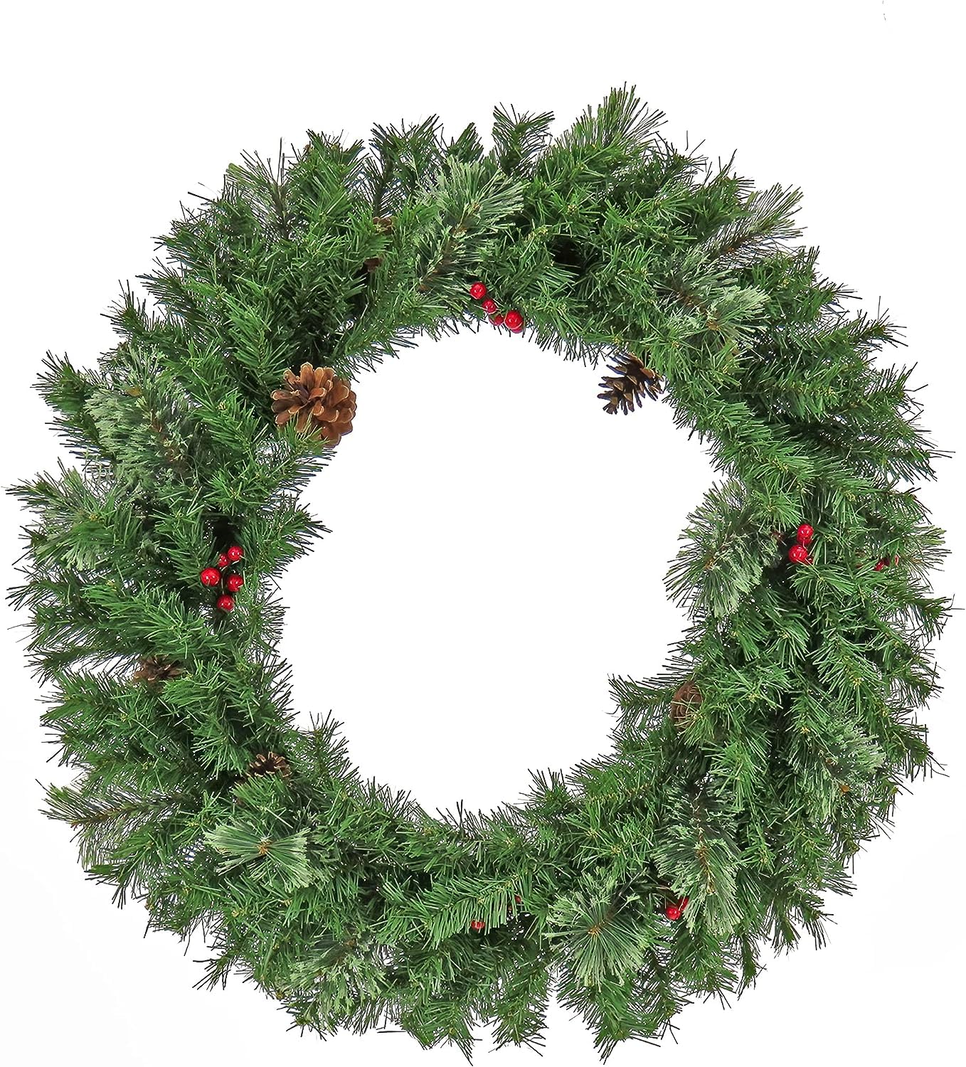 National Tree Company Artificial Cashmere Christmas Wreath with Pinecones and Red Berries, 30 in