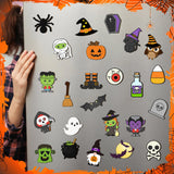 Mootycapa 24 Pcs Halloween DIY Wooden Magnets to Paint, Cute Glow in The Dark Wood Painting Crafts, Fridge Magnets Craft Kits for Boys Girls Gifts School Home Party(Pumpkin Skull) Mootycapa