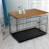 HiCaptain Foldable Dog Crate Table Topper, 48 inches Wooden Dog Kennel Table Topper, Durable Decorative Dog Kennel Table Topper for Large Dogs - Rustic Style HiCaptain