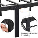 Topeakmart Victorian Style Queen Size Metal Bed Frame with Headboard and Under Bed Storage Topeakmart