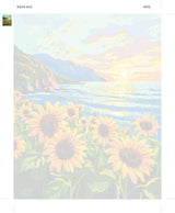 Sunflowers Paint by Number, Sunflower Ocean Paint by Numbers Kit for Adult, Sea at Sunset Poster Wall Art, Mountain DIY Acrylic Painting, Flowers Home Living Room Wall Decor(16x20inch, No Frame) zouewit